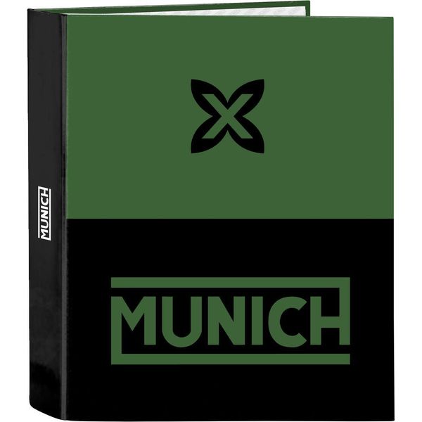 Raccoglitore Ad Anelli Munich Caviar Green Black A4 27 X 33 X 6 Cm-image