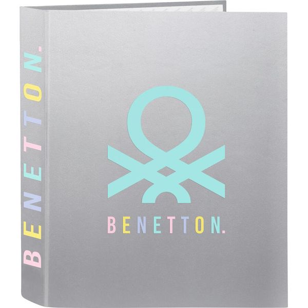 Raccoglitore Ad Anelli Benetton Silver Color Argento A4 27 X 33 X 6 Cm-image