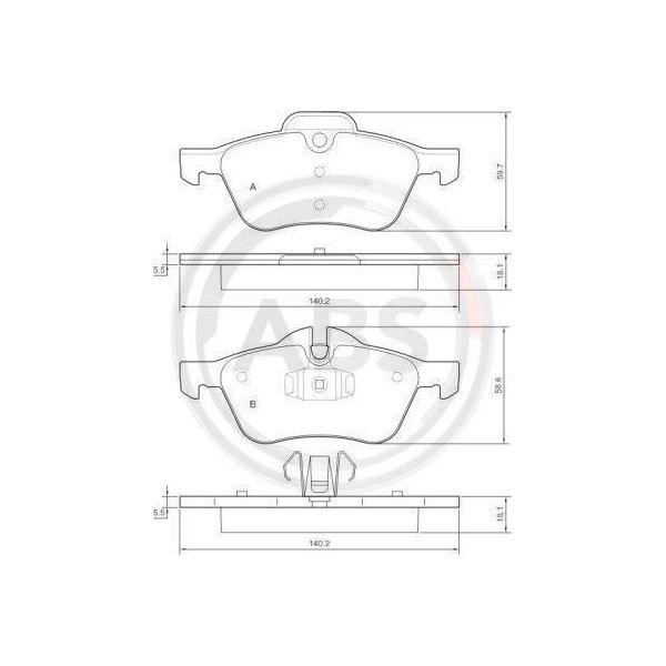 A.B.S. 37279 - Oe 34 11 1 503 076 Set Di Pastiglie Freno Per R52, R50, R53-image