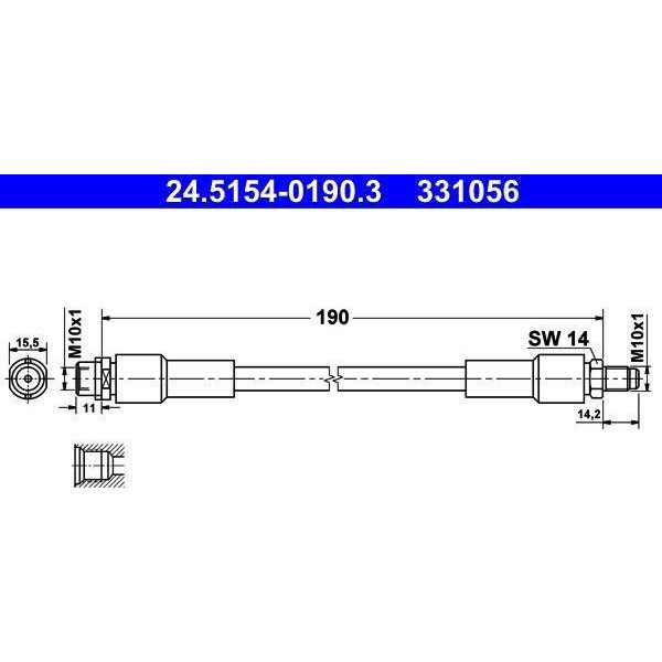 Ate 24.5154-0190.3 - Oe 4E0 611 775 A Tubo Freno Per A8 (4E)-image