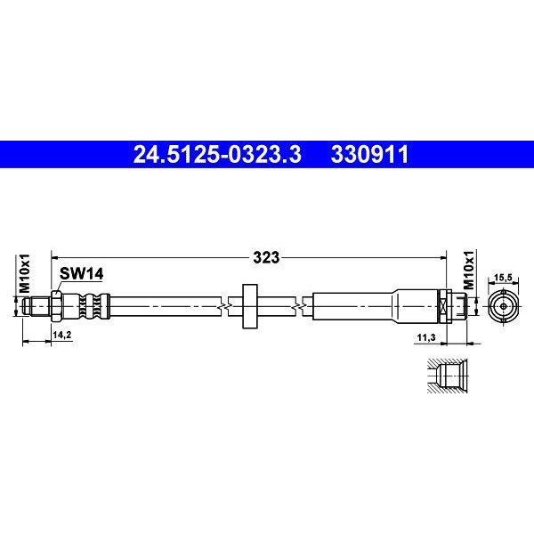 Ate 24.5125-0323.3 - Tubo Freno Oe 4F0 611 775 Per A6 (4F)-image
