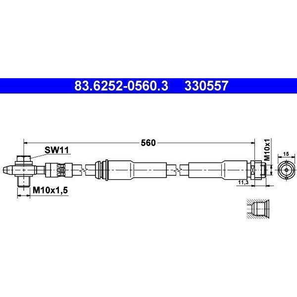 Ate 83.6252-0560.3 - Tubo Freno Oe 8N0 611 707 A Per A3 (8L), Tt (8N)-image