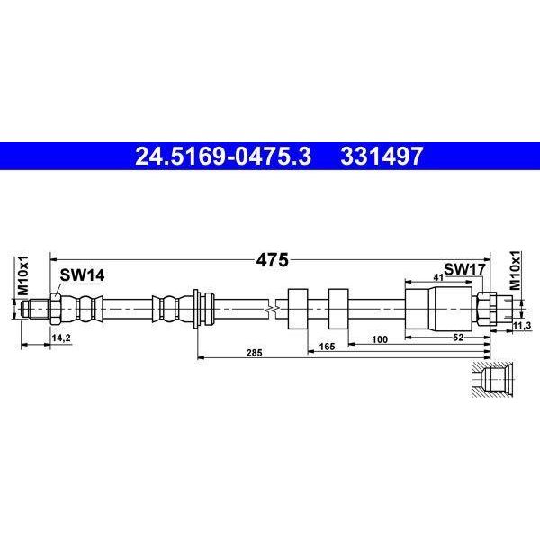 Ate 24.5169-0475.3 - Oe 34 30 6 787 317 Tubo Freno Per X1 (E84)-image