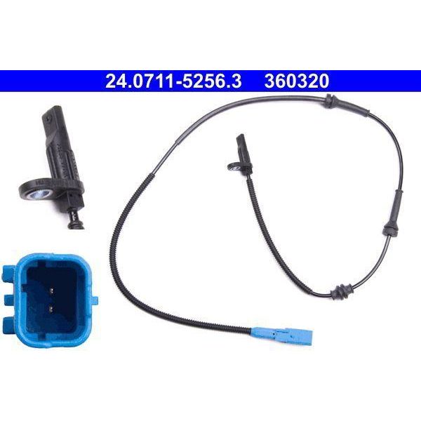 Ate 24.0711-5256.3 Sensore Velocità Ruota Oe 4545E4 Compatibile Con C-Elysee, C3, C4, DS3, 2008, 207, 208, 301-image
