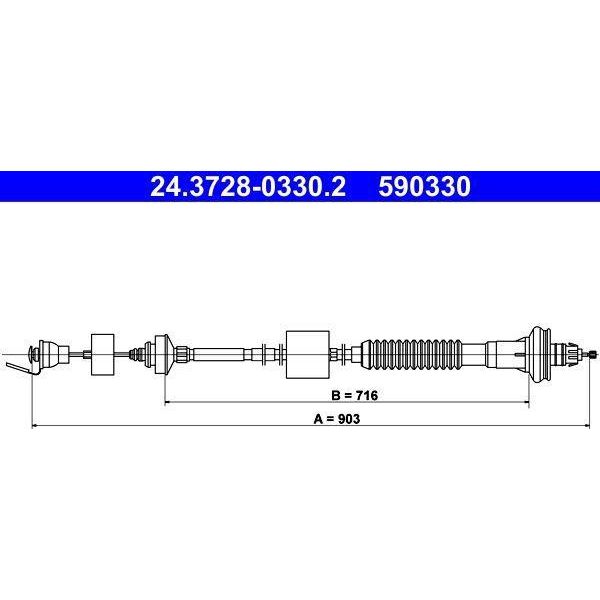 Ate 24.3728-0330.2 - Cavo Frizione Oe 2150 Z5 Per Xsara-image
