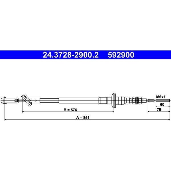 Ate 24.3728-2900.2 - Cavo Frizione Oe 96315242 Per Matiz (M200, M250)-image