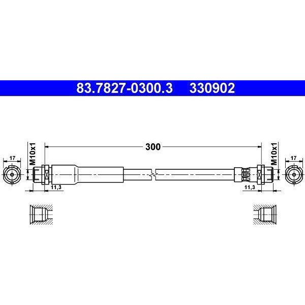 Ate 83.7827-0300.3 - Tubo Freno Oe 1151027 Per Fiesta V, 2 (Dy)-image