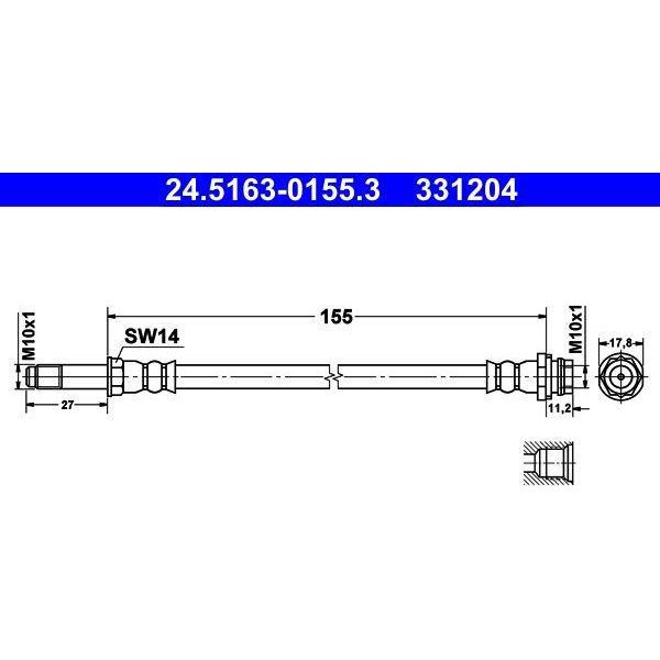 Ate 24.5163-0155.3 - Tubo Freno Oe 6G91 2282 Ef Per Galaxy (WA6), Mondeo Iv, S-Max (WA6)-image