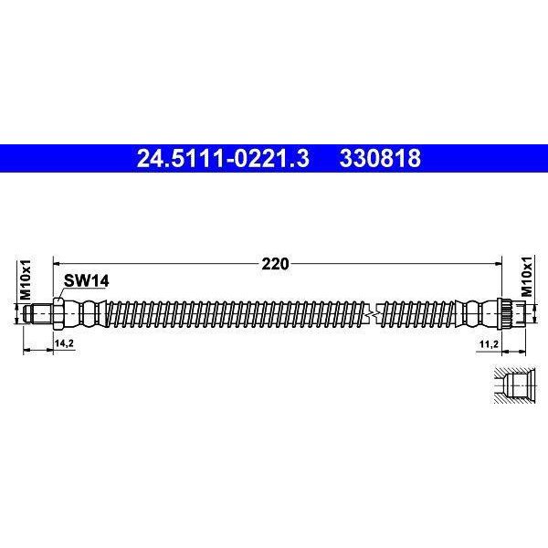 Ate 24.5111-0221.3 Tubo Freno Oe 4621300QAC Compatibile Con NV300, Primastar, Vivaro, Trafic-image