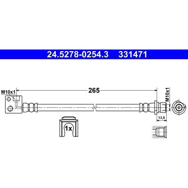 Ate 24.5278-0254.3 - Oe 01468 TF0 G00 Tubo Freno Per Jazz Iii-image