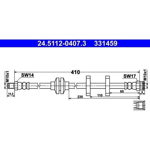 Ate 24.5112-0407.3 - Tubo Freno Oe 46454003 Per Marea, Bravo, Stilo-image