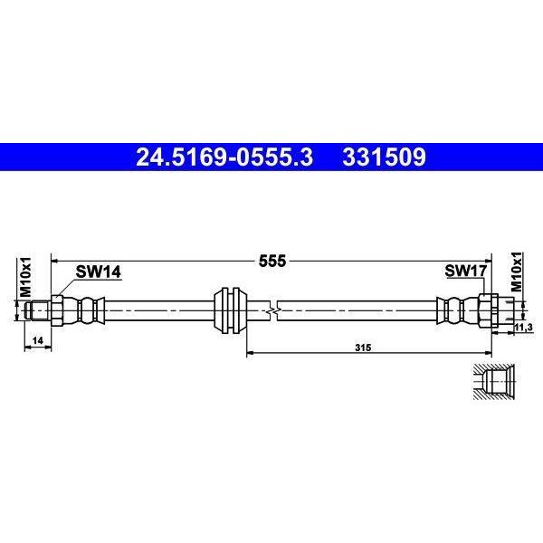Ate 24.5169-0555.3 - Oe 34 32 6 753 610 Tubo Freno Per Serie 7 (E65)-image