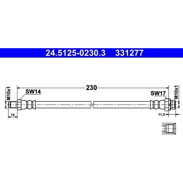 Ate 24.5125-0230.3 Tubo Freno Oe 34306792253 Compatibile Con Serie 1 E81, Serie 1 E87, Serie 1 F20, Serie 1 F21, Serie 1 E88, Serie 1 E82, Serie 2 F23, Serie 2 F22, Serie 3 E90, Serie 3 F30, Serie 3 E93, Serie 3 E92, Serie 3 F34, Serie 3 E91, Serie 3 F31, Serie 4 F33, Serie 4 F32, Serie 4 F36, X1-image