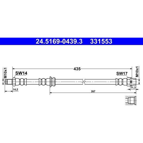 Ate 24.5169-0439.3 - Oe 34 30 6 776 293 Tubo Freno Per X5 (E70), X5 (F15, F85), X6 (E71), X6 (F16)-image