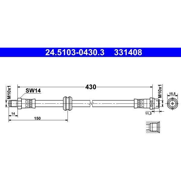 Ate 24.5103-0430.3 - Oe 34 32 1 159 717 Tubo Freno Per Serie 3 (E36), Z3 (E36)-image