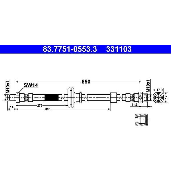 Ate 83.7751-0553.3 - Oe 34 30 3 414 661 Tubo Freno Per X3 (E83)-image