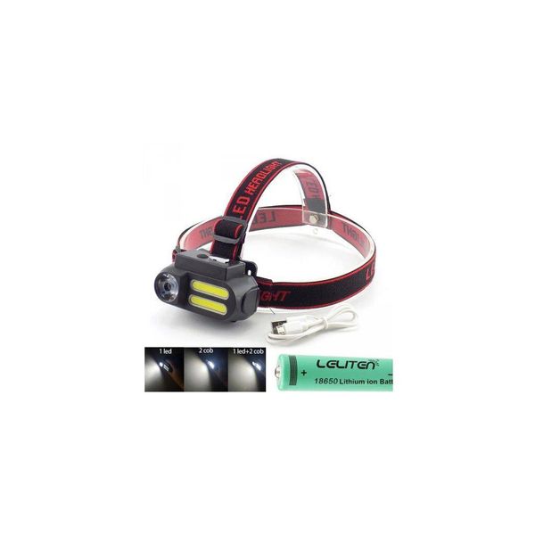 Lampada Frontale Usb NF-611, Cob Led-image