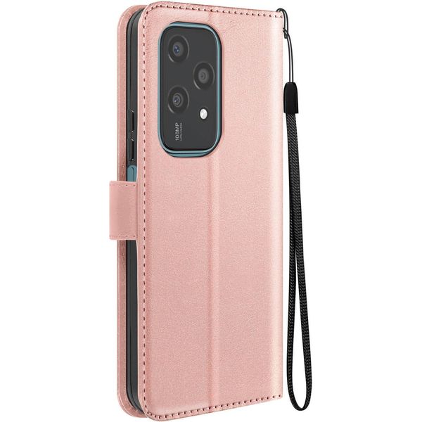 Mayaxess, Honor 200 Lite Custodia A Portafoglio Funzione Stand Con Cinturino, Oro Rosa-image