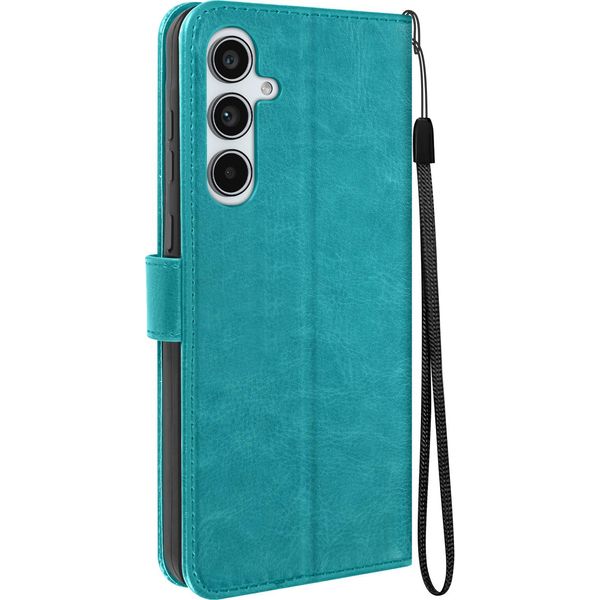 Mayaxess, Custodia A Portafoglio Samsung Galaxy A55 Funzione Stand Con Cinturino, Blu Turchese-image