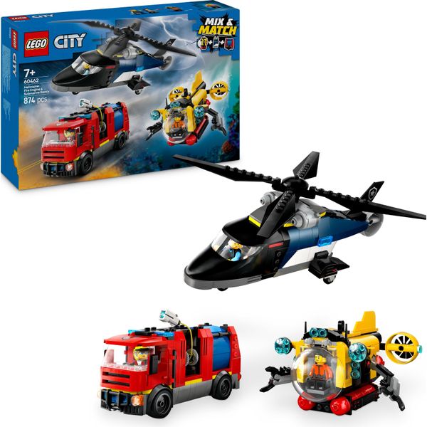 Lego Lego® City 60462 Set Combinato Con Elicottero, Autopompa E Sottomarino 60462-image