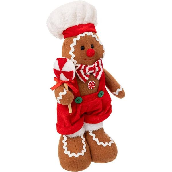 Decorazione Natalizia In Peluche, Omino Di Pan Di Zenzero, 35 Cm-image