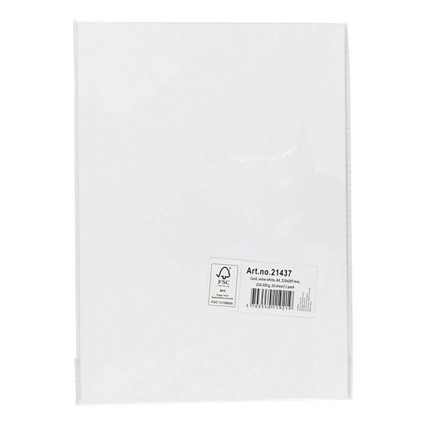 Creativ Company Cartoncino Bianco A4 210-220G, 10 Fogli-image