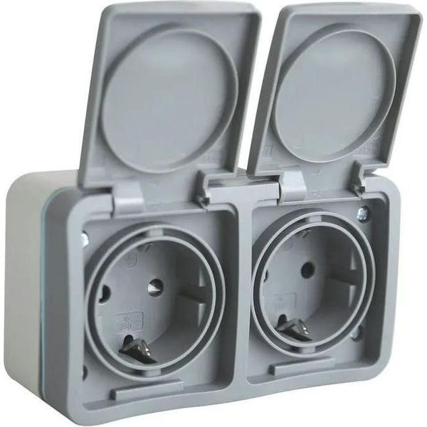 Onlex Presa Doppia Luxe Ip54 Argento Argento Taglia Unica-image