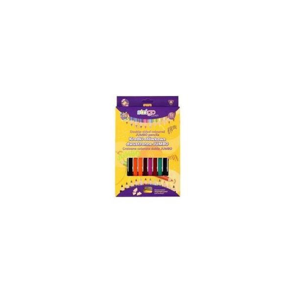 Pastelli A Matita Strigo Jumbo - 12 Colori A Doppia Faccia! 24 Tonalità Con Temperino In Omaggio - Ideali Per La Creatività Di Bambini E Adulti!-image