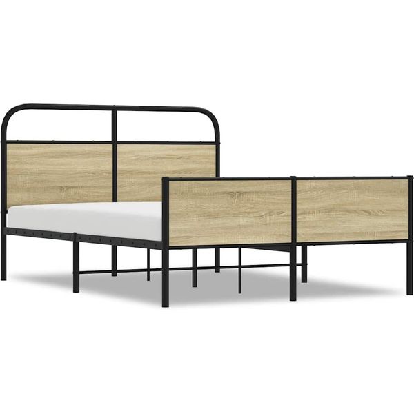 Vidaxl Struttura Letto Senza Materasso 135X190 Cm Materiale Legno Rovere Sonoma-image