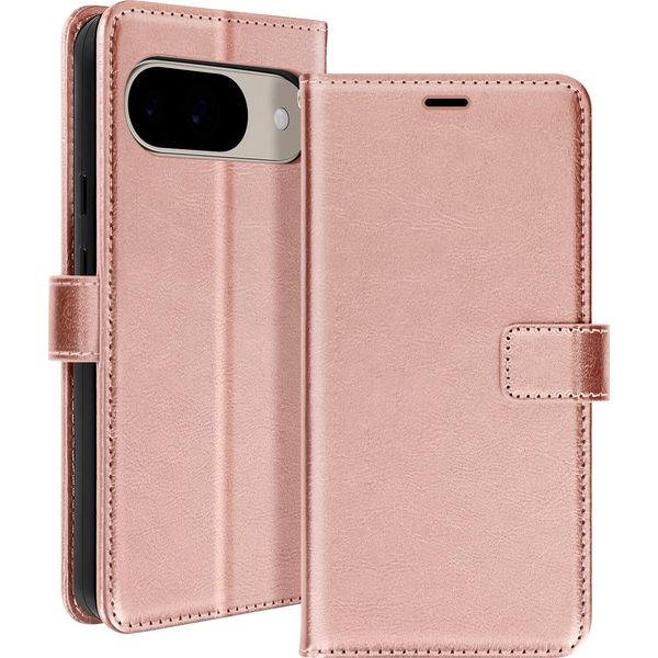 Mayaxess, Google Pixel 9 / 9 Pro Custodia A Portafoglio Funzione Stand Con Cinturino, Oro Rosa-image