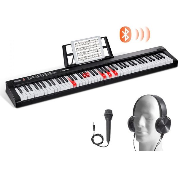 Pianoforte Elettrico Digitale A 88 Tasti - Pianoforte Con 1000 Ritmi - Tastiera Digitale Multifunzionale Per Principianti E Professionisti-image