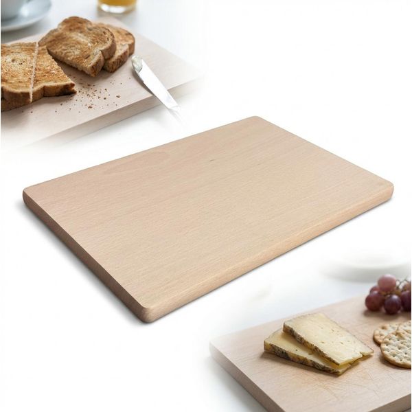 Tagliere Da Cucina In Legno Di Faggio 30 X 20 X 1,6 Cm Per La Colazione-image