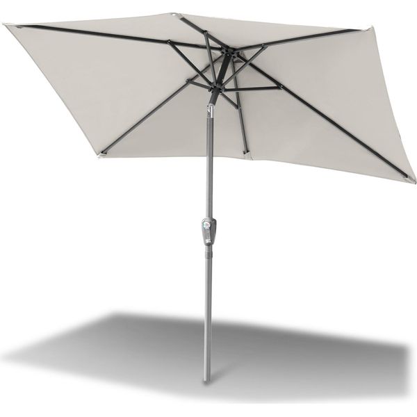 Tolletour Ombrellone Rettangolare, Ombrellone Da Balcone In Ferro Pieghevole A Manovella, Inclinabile, 2 X 3 M, Beige-image