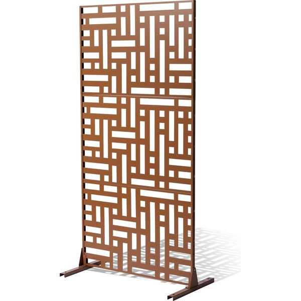 Vevor Schermo, 120X50,8X193 Cm, Schermo Privacy Per Esterni, Parete Divisoria Indipendente, Terrazza, Uso Interno, Vasca Idromassaggio, Marrone-image