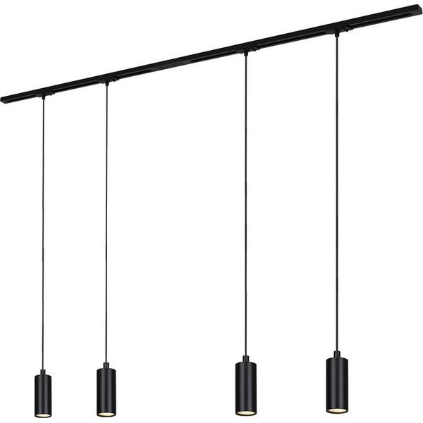 Sistema A Binario Briloner Rail, Set Completo, 4X Led A Sospensione, Dimmerabili, Alimentazione, Nero, 1,5 M-image