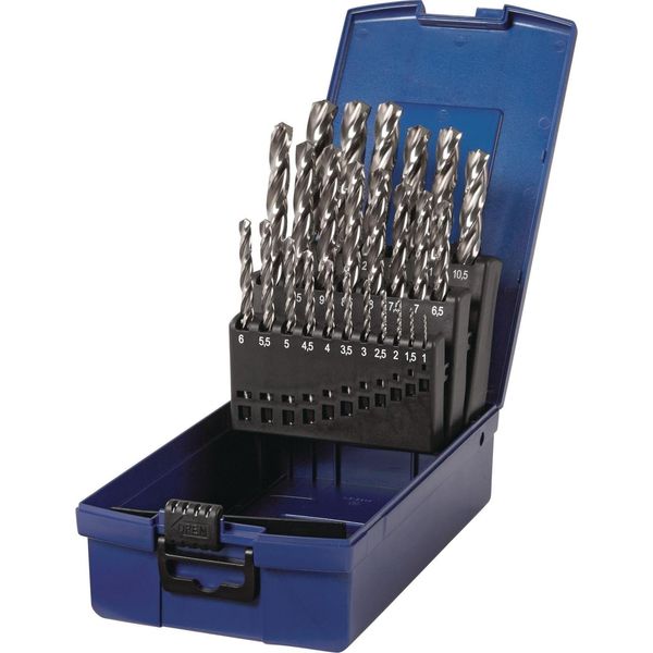 Set Di Punte Elicoidali Din 338 Tipo N Z3 Ø Nominale 1-13X0,5 Mm Hss-Co5 25 Pezzi Cassetta In Plastica-image