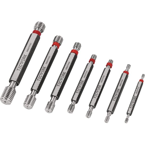 Set Di Calibri A Filettatura Limite 6H, 1 Pezzo Ciascuno M3, M4, M5, M6, M8, M10, M12 Per Filettature Metriche Iso-image