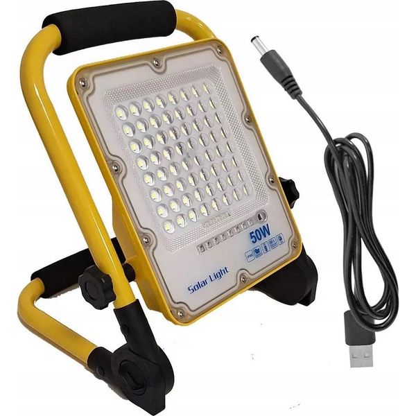 Lampada Alogena Portatile A Led 50W 230V + Cavo Usb Batteria Da Cantiere-image