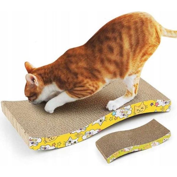 Tiragraffi Per Gatti, Lettino, Barca Di Cartone, 45 Cm, Comodo, Stabile, Ecologico-image