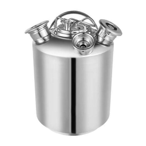 Fusto Per La Pulizia Delle Bombole, 10 Litri, Acciaio Inossidabile 304, Serbatoio Ad Alta Capacità Per La Pulizia Delle Linee Della Birra, Argento-image