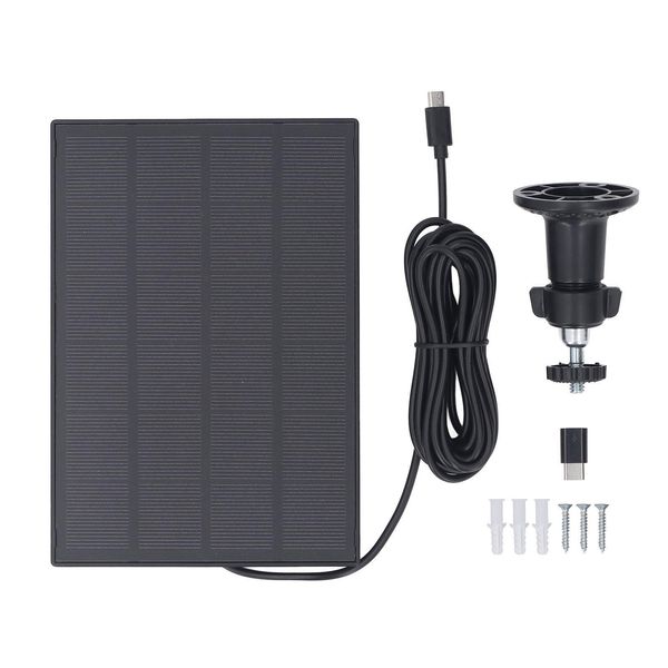 Pannello Solare 5W 5V Per Telecamere Di Sicurezza, Impermeabile IP66, Caricatore Wireless Per Esterni Con Interfaccia Micro Usb Tipo C-image