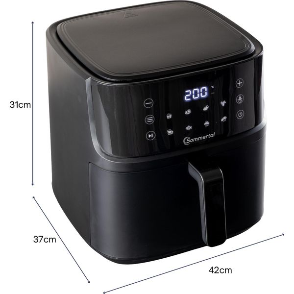 Friggitrice Ad Aria Calda Sommertal HF760 - Friggitrice Xxl Da 7,6 L - Touchscreen, 8 Programmi, 2000 Watt, Testata Rheinland Gs-image