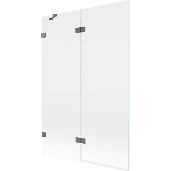 Mexen Lunar Paratia Per Vasca Da Bagno A 2 Ante Sinistra 120 X 150 Cm, Trasparente, Canna Di Fucile - 897-120-100-95-00-L-image