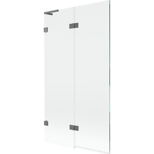 Mexen Lunar L Paratia Da Vasca Da Bagno A 2 Ante Sinistra 100 X 150 Cm, Trasparente, Gun Metal - 897L-100-100-95-00-L-image