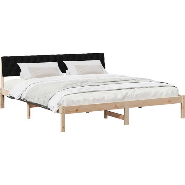 Syfax™ Struttura Del Letto Con Testiera Marrone E Nero 180 X 200 Cm-image