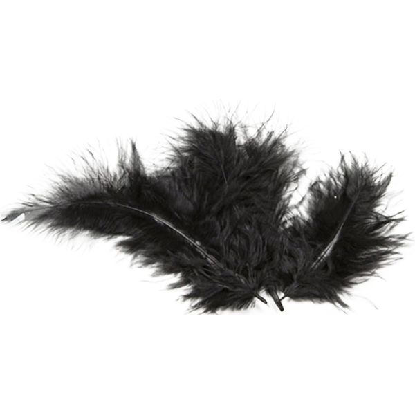 20 Piume Decorative Nere 5,5 Cm - Taglia Unica-image