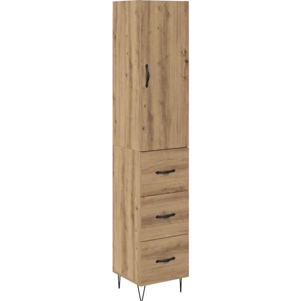 Syfax™ Credenza Rovere Artigianale 34,5 X 34 X 90 Cm Legno Multistrato-image