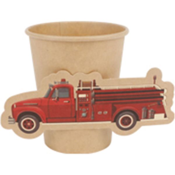 8 Bicchieri Di Carta Kraftpapier Dei Vigili Del Fuoco Da 255 Ml - Taglia Unica-image