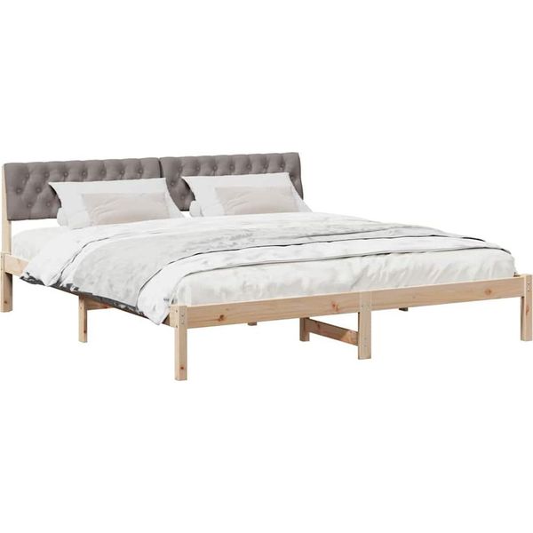 Syfax™ Struttura Del Letto Con Testiera Marrone E Taupe 180 X 200 Cm-image