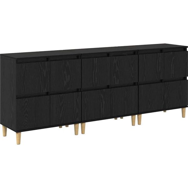 Syfax™ Sideboards 3 Pcs Rovere Nero 60 X 35 X 70 Cm Legno Multistrato-image